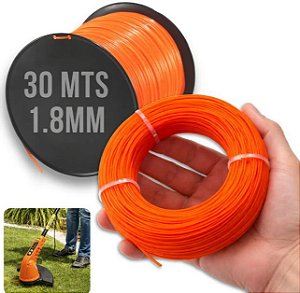 Fio Nylon para Cortador de Grama Laranja Redondo 1,8/2,0MM 15M - Guepar/Kala