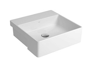 Cuba Quadrada de Semi-Encaixe 40cm com Deck Branco Linha L - Deca