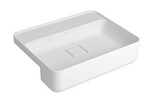 Cuba Retangular de Semi-Encaixe 50cm com Deck Branco Slim - Deca