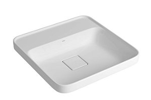 Cuba Quadrada de Sobrepor 40cm com Deck Branco Slim - Deca