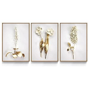Quadro Decorativo Floral Branco