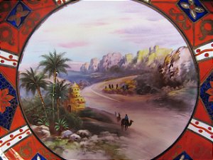 Centro de mesa NORITAKE pintura de Montanhas e nômades