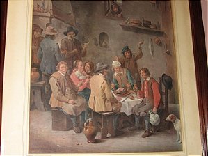 Quadro Gravura austríaca David Teniers 1610/1690 Taberna