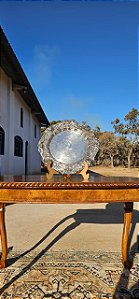 Prato Medalhão D. João V Português metal Banhado à Prata