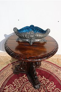 Centro de Mesa Cachepô  Europeu Luis XV Rococó banho de prata