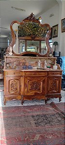 Cômoda Toillete Lavatório em carvalho espelho original de 1.907.