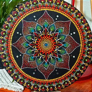 Mandala flor pontilhismo 35cm