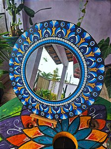 Mandala olho grego 35cm com espelho