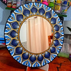 Mandala com espelho 35cm