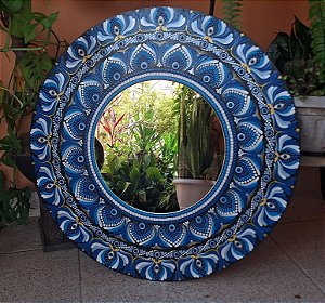 Mandala olho grego com espelho 60cm