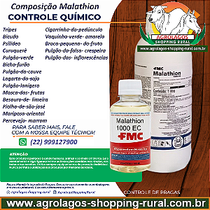 Inseticida Malathion 1000 CE Fracionado 100 ml - Contato e Ingestaõ