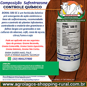 Herbicida Boral 500 SC - Sulfentrazona Mata Tiririca seletivo para gramas e jardins