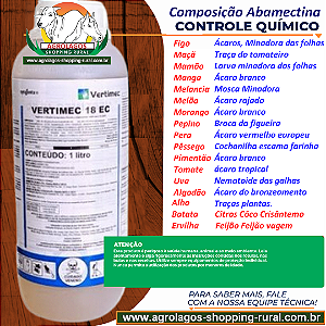 Acaricida Vertimec 18 EC 1 litro - Composição Abamectina