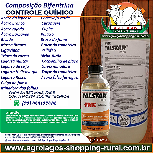 Acaricida Talstar 100 Fracionado 100 ml - Composição Bifentrina