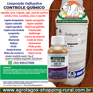 Herbicida Galigan fracionado 100 ml - Composição Oxifluorfem