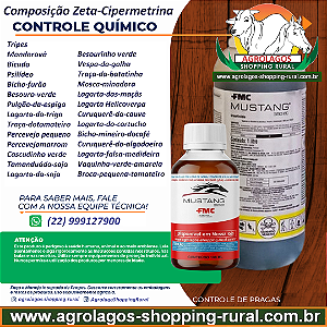 Inseticida Mustang 350 Fracionado 100 ml - Composição Zeta-Cipermetrina