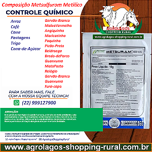 Herbicida Seletivo Metsuran 600 10g Metsulfurom-Metílico - Aveia, Centeio, Cevada, Trigo, Triticale, Arroz irrigado,Café, Cana de açucar, Citros, Pastagem
