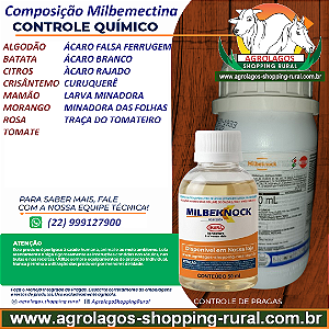 Acaricida Milbenock Fracionado 50 ml - Composição Milbemectina