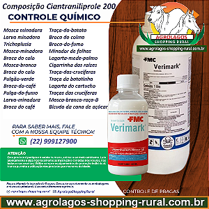 inseticida ingestão e contato Verimark Fracionado 100 ml - Composição Ciantraniliprole 200
