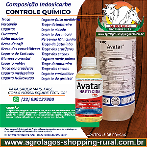 Inseticida de contato Avatar Fracionado 1 Litro - Composição Indoxicarbe