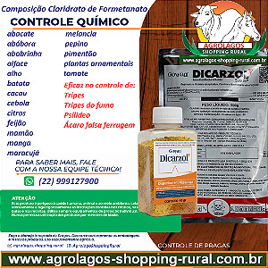 Acaricida Dicarzol Fracionado 100 gr - Composição Cloridrato de Formetanato