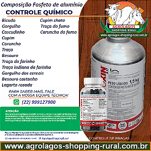 Inseticida Gastoxin Fracionado 10 gr - Composição Fosfeto de alumínio