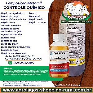 Inseticida Lannate BR Fracionado 100 ml - Composição Metomil