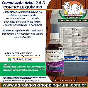 Tordon Ultra Ácido 2,4-D Fracionado 200 ml - Mata mato Folhas Largas e regulador de crescimento