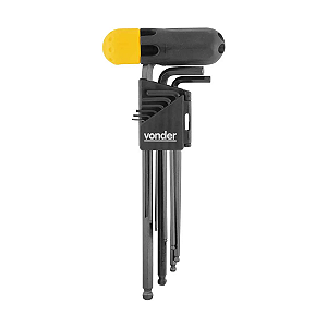 Chave Allen Jogo 1,5a10mm 10 Peças Longa Abaulada