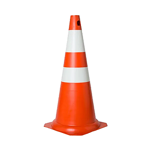 Cone Pvc Rigido 75 Cm - Laranja / Branco Up Comercial