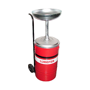 Coletor De Oleo 50 Lts. C/ Carrinho Vermelho Lubefer