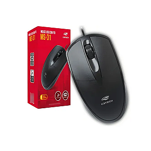Mouse Optico Usb Ms-31bk Preto C3tech