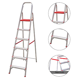 Escada Aluminio 6 Degraus Botafogo