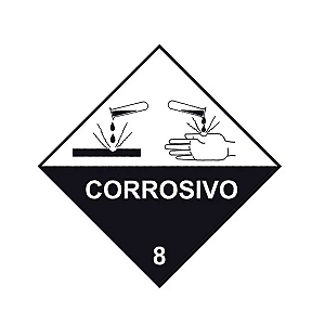 Placa Simbologia - 30 X 30 - 1,50mm - 8 - Corrosivo