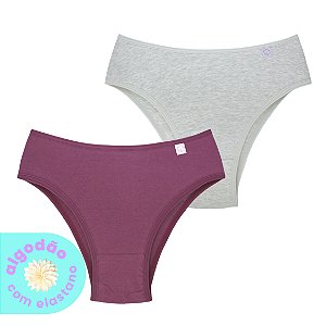 Kit Bela com 2 Tangas Cintura Alta Algodão com Elastano