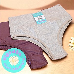 Kit com 2 Calcinhas Diana Cós Duplo Cintura Alta