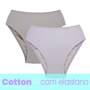 Kit com 2 Calcinhas Cava Alta Cotton