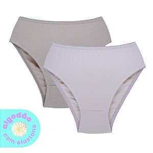 Kit com 2 Calcinhas Cavadas Algodão com Elastano