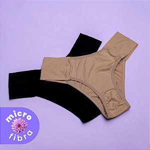 Kit com 2 Calcinhas Lateral Bombom de Microfibra com elastano LYCRA®