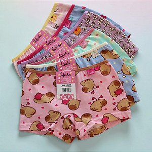 Kit com 6 Calcinhas Boxer Infantil