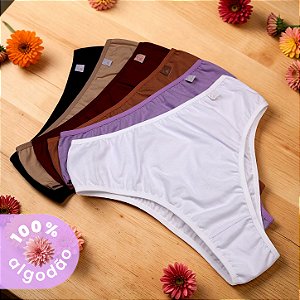 Kit com 6 Tangas Básicas Mari 100% Algodão