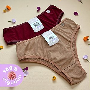 Kit com 2 Tangas Básicas Mari 100% Algodão