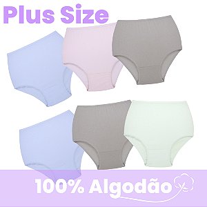 Kit com 6 Calçolas Plus Size 100% Algodão