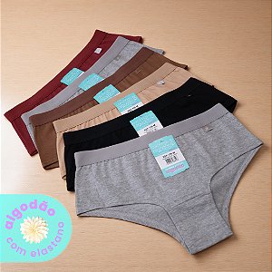 Kit com 6 Cuecas Femininas Boy Short