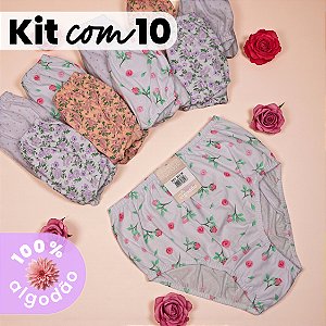 Kit com 10 Calçolas Estampadas 100% Algodão