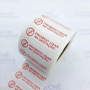 Etiqueta Adesiva Proibido Usar na Gestação - Sachê Pharma