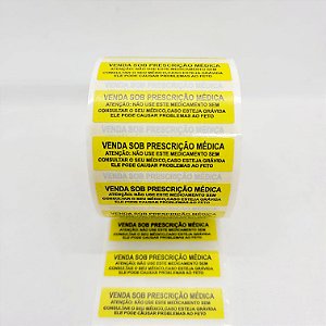 Etiqueta Adesiva Venda Sob Prescrição Médica Não Use Este Medicamento Sem Consultar seu Médico