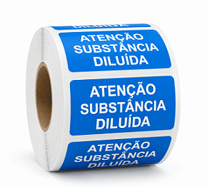 Etiqueta Atenção Substância Diluída 47x25mm Rolo 1.000 Etiquetas