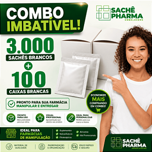 Combo Imbatível: 3.000 Sachês Branco + 100 Caixas