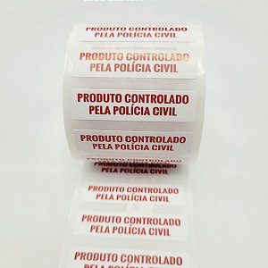 Etiqueta Adesiva em Papel Couchê 40x10 mm – Produto Controlado pela Polícia Civil